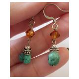 Set of 5 Pairs Turquoise and Malachite Earrings Assorted Styles