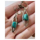 Set of 5 Pairs Turquoise and Malachite Earrings Assorted Styles