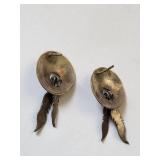 Mexican .800 Silver Earrings with Mother of Pearl Inlay