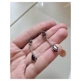 Sterling Silver Amethyst and Garnet Earrings, 3.87 Grams