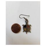 Sterling Silver Turtle Dangle Earring, Single, 3.92 Grams