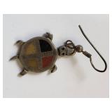 Sterling Silver Turtle Dangle Earring, Single, 3.92 Grams