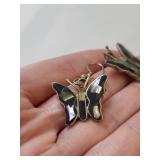 .800 Alpaca Mexican Silver Butterfly Brooch and Earrings Set