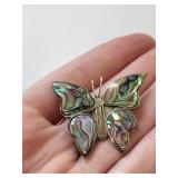 .800 Alpaca Mexican Silver Butterfly Brooch and Earrings Set