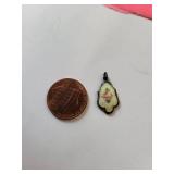 Sterling Silver Pendant with Enamel Rose Design, 1.75 Grams
