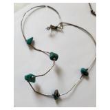 Set of 4 Turquoise Necklaces with Stone and Bead Accents