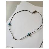 Set of 4 Turquoise Necklaces with Stone and Bead Accents