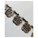 Sterling Silver Floral Necklace 14.5 Inch, 25 Grams