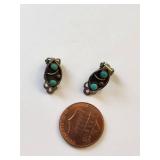 Sterling Silver Turquoise Clip-On Earrings 2.25 Grams