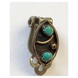 Sterling Silver Turquoise Clip-On Earrings 2.25 Grams