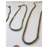 Costume Jewelry Lot: 7 Necklaces and Sterling Silver Feather Earrings