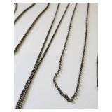Costume Jewelry Lot: 7 Necklaces and Sterling Silver Feather Earrings
