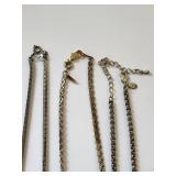 Costume Jewelry Lot: 7 Necklaces and Sterling Silver Feather Earrings