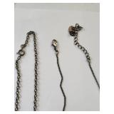 Costume Jewelry Lot: 7 Necklaces and Sterling Silver Feather Earrings
