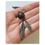 Sterling Silver Earrings with Feather Design Weighing 10.16 grams