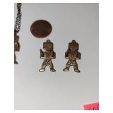 Copper Turquoise Kachina Doll Necklace with 2 Pendants 18 Inch Chain