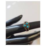 Sterling Silver Turquoise Ring Size 3.5, 2.61 Grams