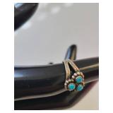Sterling Silver Turquoise Ring Size 3.5, 2.61 Grams