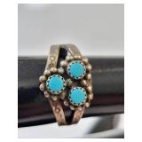 Sterling Silver Turquoise Ring Size 3.5, 2.61 Grams