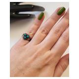 Sterling Silver Turquoise Ring Size 3.5, 2.61 Grams
