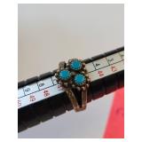 Sterling Silver Turquoise Ring Size 3.5, 2.61 Grams
