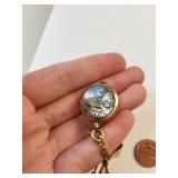 2 Vintage Watches: LGN Silver Tone Wristwatch & Gold Tone Bow Pendant Watch