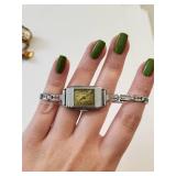 2 Vintage Watches: LGN Silver Tone Wristwatch & Gold Tone Bow Pendant Watch