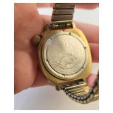 Vintage Russian Vostok Komandirskie Military Watch with Gold-Tone Band