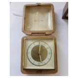 Collection of 4 Vintage Travel and Alarm Clocks Including Blessing, Florn, and Enesco