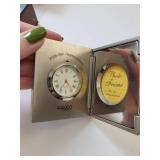 Collection of 4 Vintage Travel and Alarm Clocks Including Blessing, Florn, and Enesco
