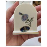 Set of 5 Miniature Clock Figurines Including Aynsley China and Decorative Pieces