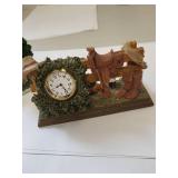 Set of 5 Miniature Clock Figurines Including Aynsley China and Decorative Pieces