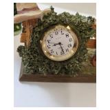 Set of 5 Miniature Clock Figurines Including Aynsley China and Decorative Pieces
