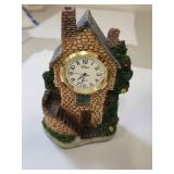 Set of 5 Miniature Clock Figurines Including Aynsley China and Decorative Pieces