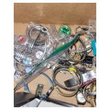 Large Collection of Vintage and Modern Wristwatches with Bands and Accessories