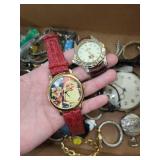 Large Collection of Vintage and Modern Wristwatches with Bands and Accessories