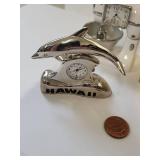 Collection of 5 Novelty Miniature Desk Clocks Kitchen Dolphin Golf and More