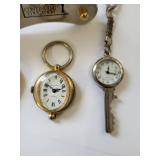 Collection of 4 Vintage and Novelty Desk and Keychain Clocks