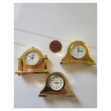 Set of 7 Miniature Desk Clocks Assorted Styles Quartz Collectibles