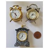 Set of 7 Miniature Desk Clocks Assorted Styles Quartz Collectibles