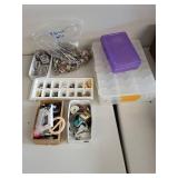 Collection of Vintage and Costume Jewelry for Parts or Repair with Storage Boxes