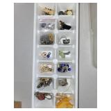Collection of Vintage and Costume Jewelry for Parts or Repair with Storage Boxes