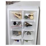 Collection of Vintage and Costume Jewelry for Parts or Repair with Storage Boxes