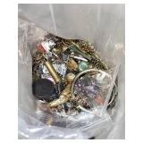 Collection of Vintage and Costume Jewelry for Parts or Repair with Storage Boxes