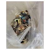 Collection of Vintage and Costume Jewelry for Parts or Repair with Storage Boxes