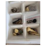 Collection of Vintage and Costume Jewelry for Parts or Repair with Storage Boxes