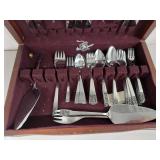 Mixed Lot of Stainless Steel Flatware with Wooden Case