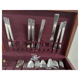 Mixed Lot of Stainless Steel Flatware with Wooden Case