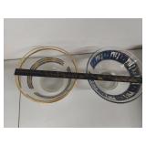 Pair of Midcentury Glass Bowls with Gold and Blue Accents