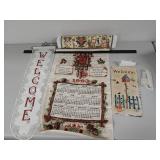 Vintage 1963 Calendar & Folk Art Welcome Sign Lot